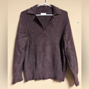 Gentle Fawn Deep Brown V-Neck Sweater